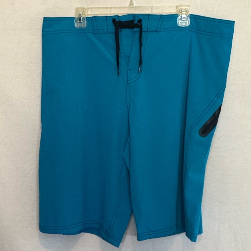 F-122 Men’s OP Teal Blue Lined Summer Swim Board Shorts Size‎ 38